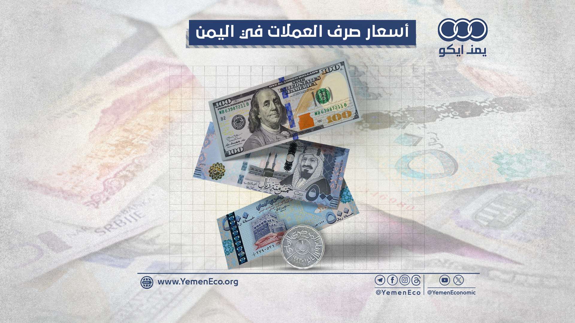 أسعار صرف العملات في اليمن: الإثنين 4 ديسمبر 2023م